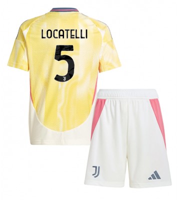 Juventus Manuel Locatelli #5 Borta Kläder Barn 2024-25 Kortärmad (+ Korta byxor)